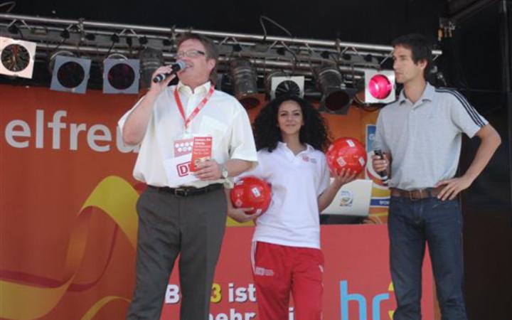 Auf dem Showtruck der Spielfreudetour